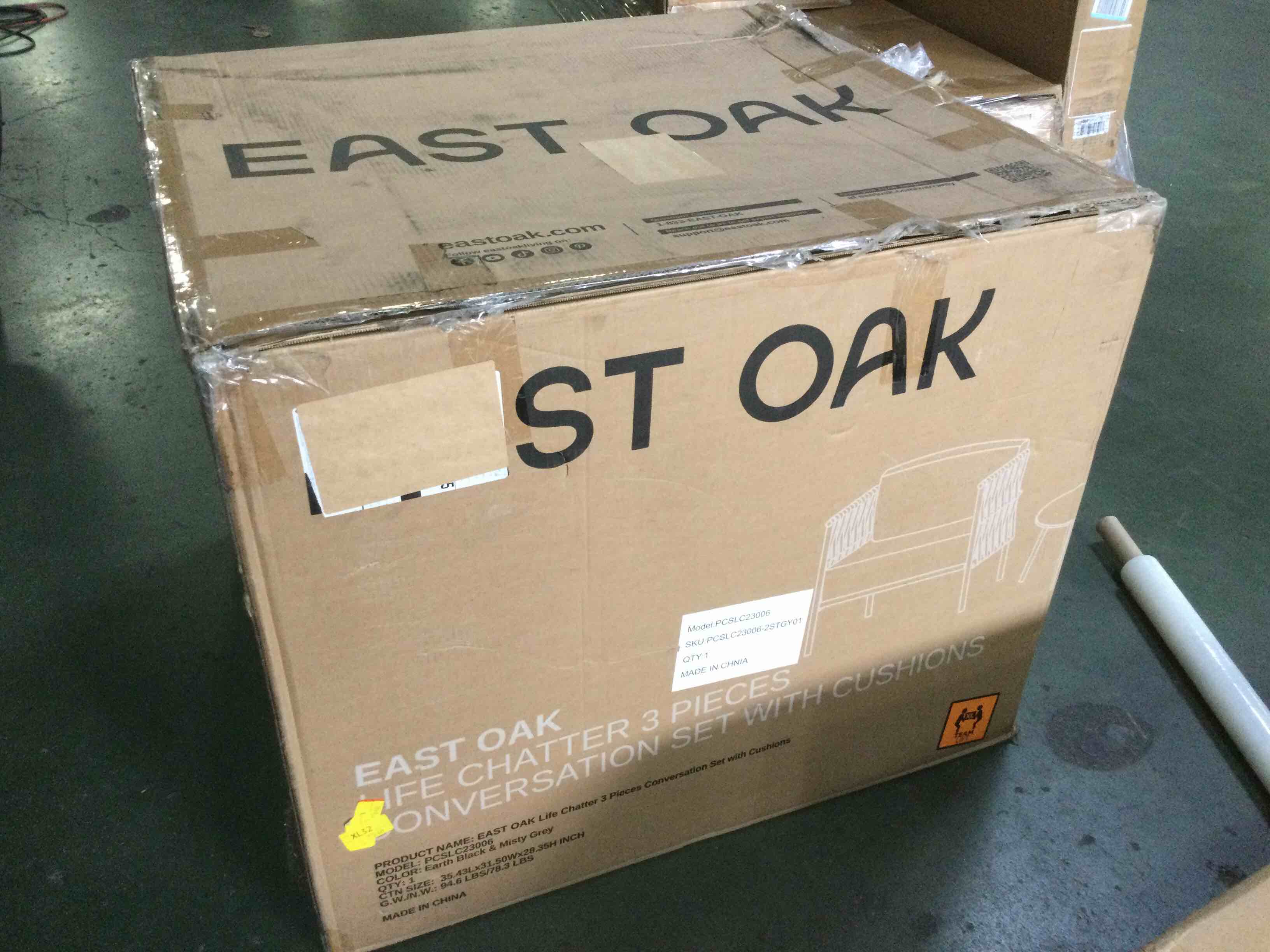 EAST OAK Life Chatter Patio Furniture Set, Modern Outdoor Sofa Set Deep Seating for Garden Porch, Earth Black &