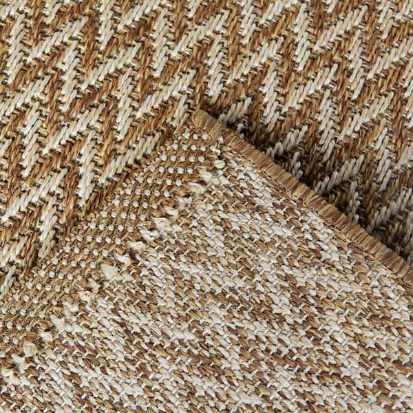 Hampton Bay Tan 5 ft. x 7 ft. Natural Weave Indoor/Outdoor Patio Rug