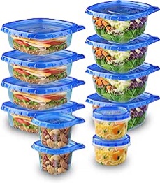 Ziploc Food Storage Meal Prep Containers Reusable for Kitchen Organization, Dishwasher Safe, Variety Pack, 24 Piece Set