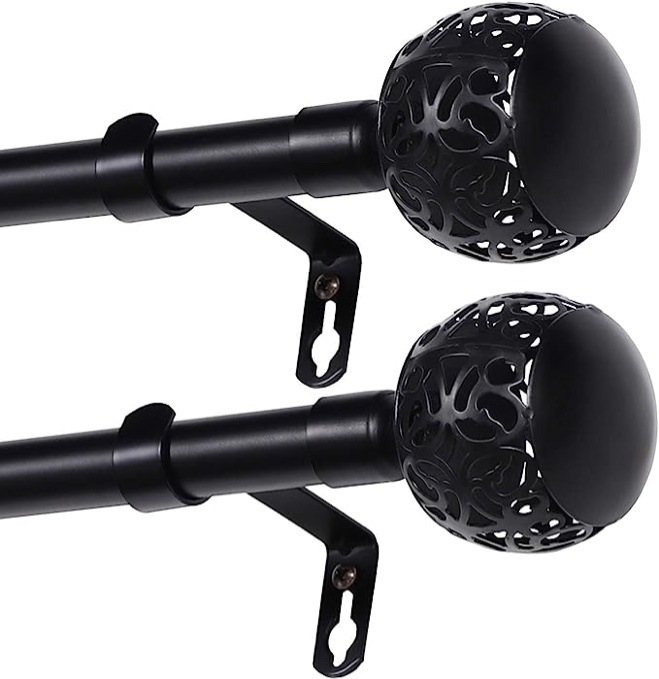 Turquoize 2 Pack Window Curtain Rods for Windows  66”-120” 