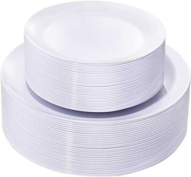 White Plastic Dinnerware Plates