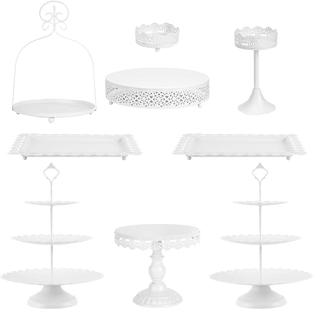 Zumeler 5 Piece White Cake Stand 