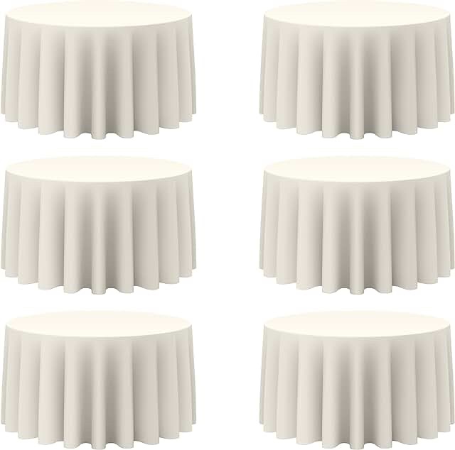 Brillmax 6 Pack Ivory Round Table Cloths