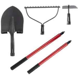 Earthwise 3 in 1 Carbon Steel Multi-Function Garden Tool Shovel Rake & Hoe