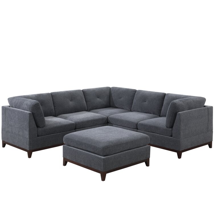 134" Wide Reversible Modular Corner Sectional, (incomplete, only armless chair)