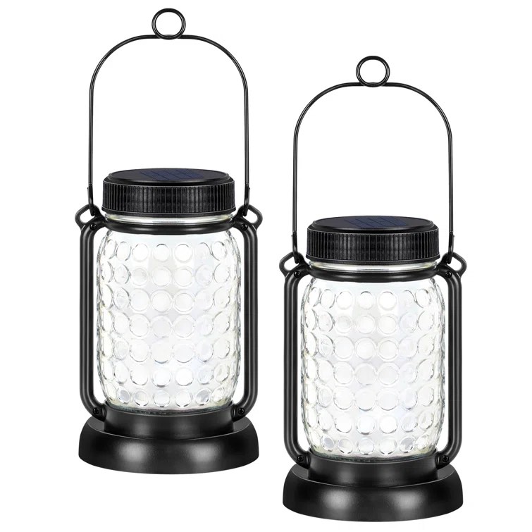 18.89" Solar Powered Integrated LED Color Changing Outdoor Lantern