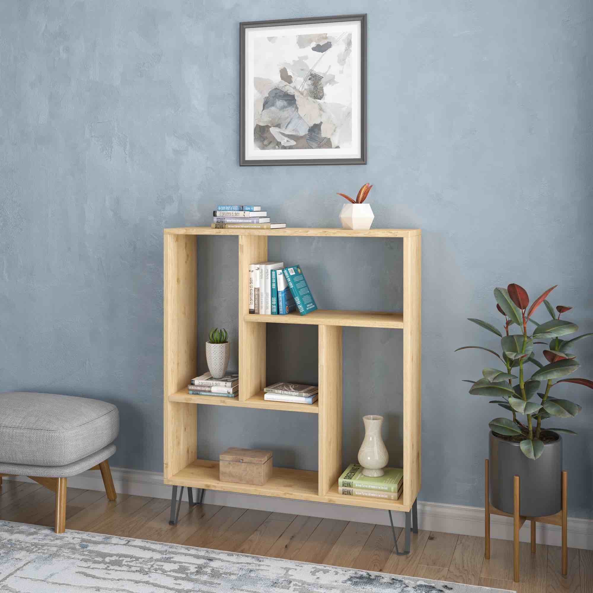 Delton 61.42" H x 35.43" W Geometric Bookcase