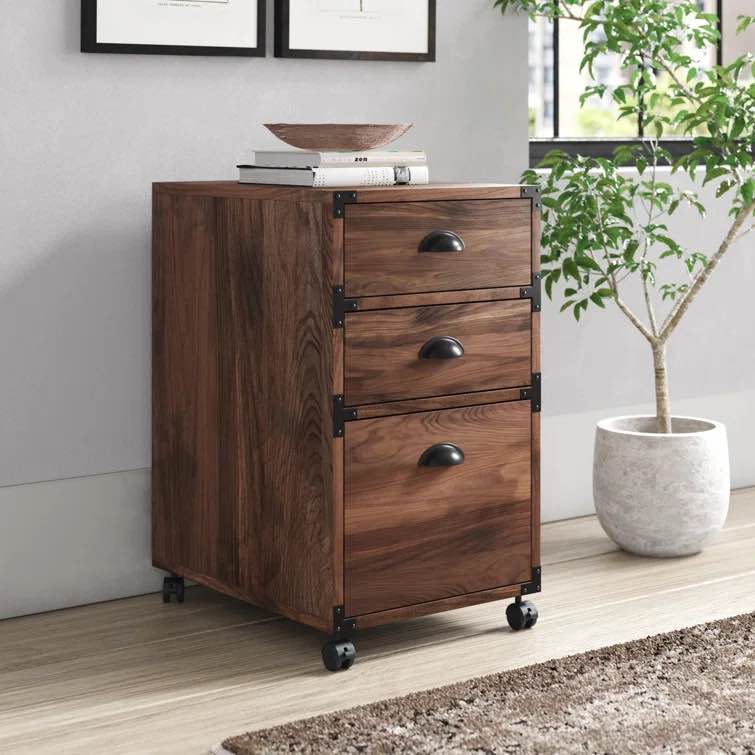 Wycombe 3 Drawer Mobile Vertical Filing Cabinet