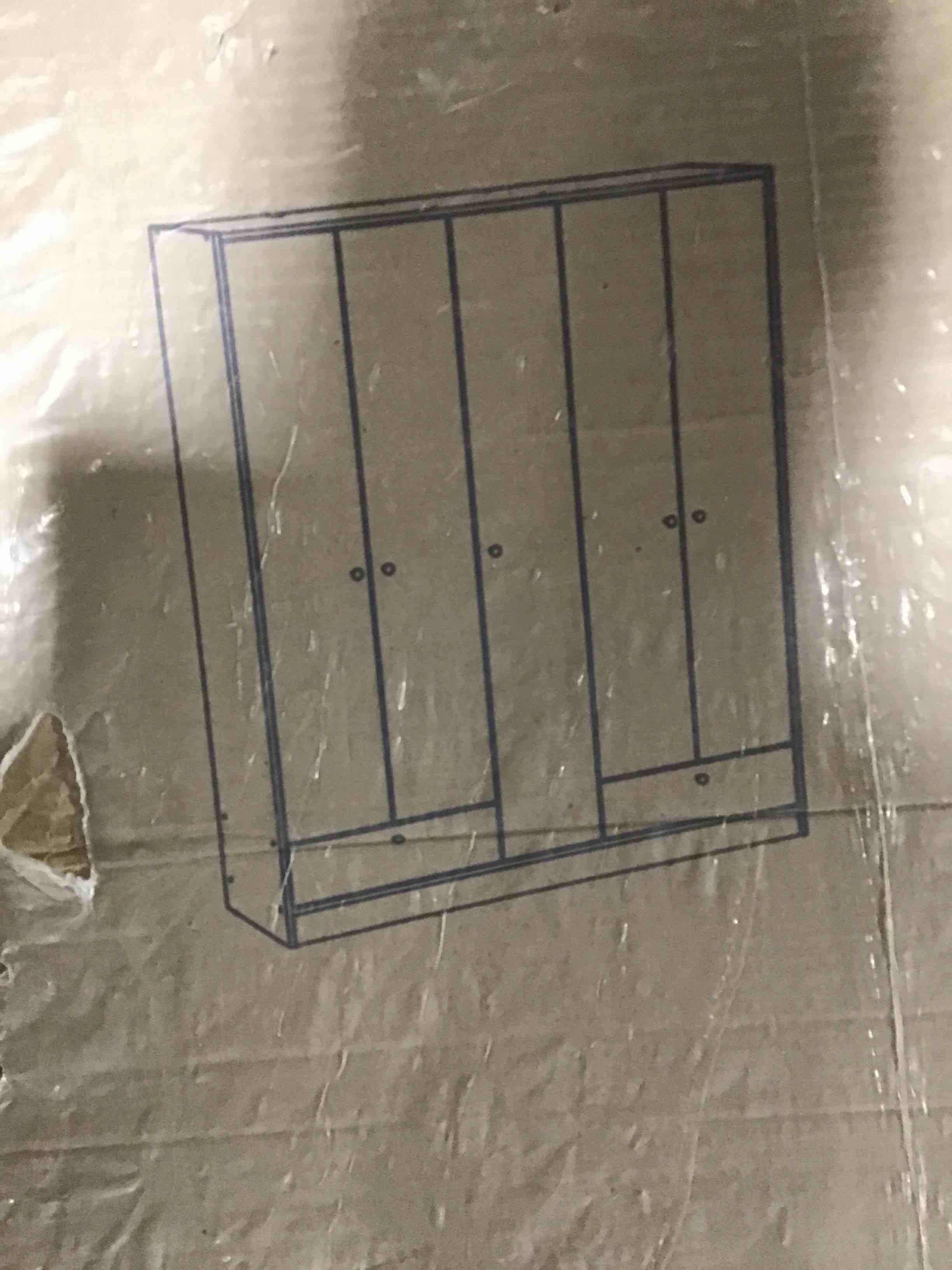 wardrobe 70 7/8” h x 59 3/8” w x 17 1/2” d INCOMPLETE ( box 2 of 3)