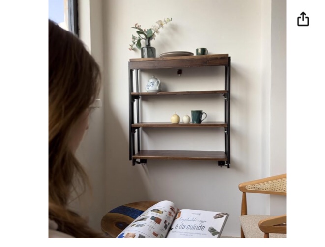 Murphy Folding Table | Wall Mounted Table Dining Table | Multifunctional Desk & Shelf | Storage Shelf | Small Space Desk