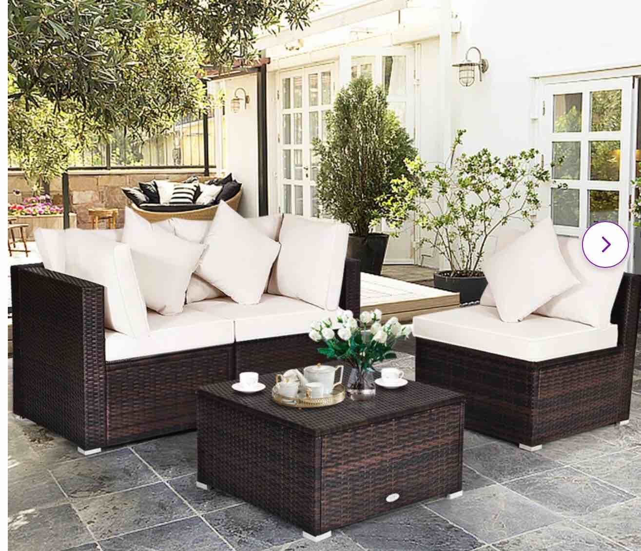 Bridger 4 Piece Rattan Sectional Seating Group with Cushions