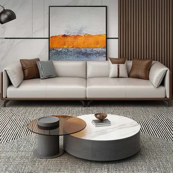 Wassili Faux Leather Pillow Top Arm Sofa with Reversible Cushions