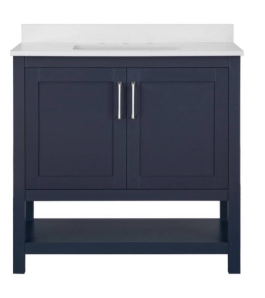 Ove Decors Vegas 36 in. Single Sink Bathroom Ceramic Countertop Vanity in Midnight Blue - Ove Decors 15VVA-CHAR36-045TS