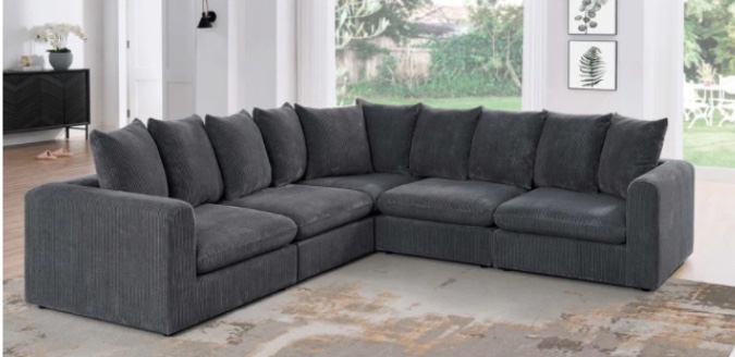 Bekir 5 - Piece Upholstered Sectional ( incomplete missing 1 coner and 1 armless) 