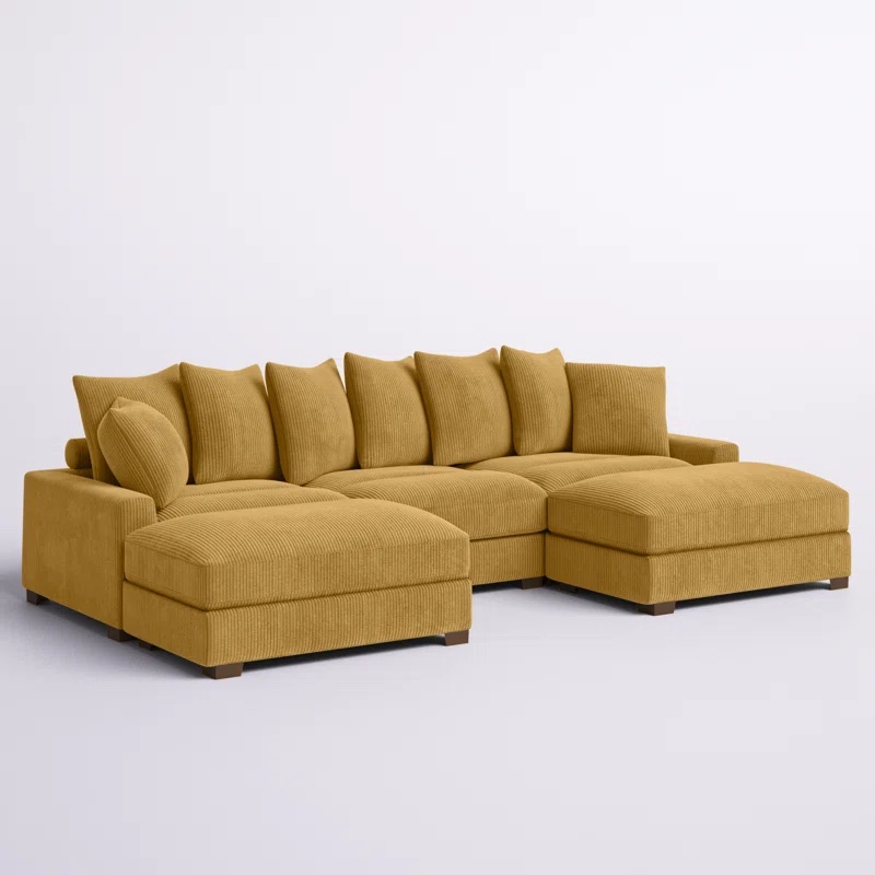 Ashira 5 - Piece Corduroy Sectional ( incomplete 1 box only ) 