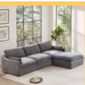 grey sectional sofa (incomplete box 3/4)