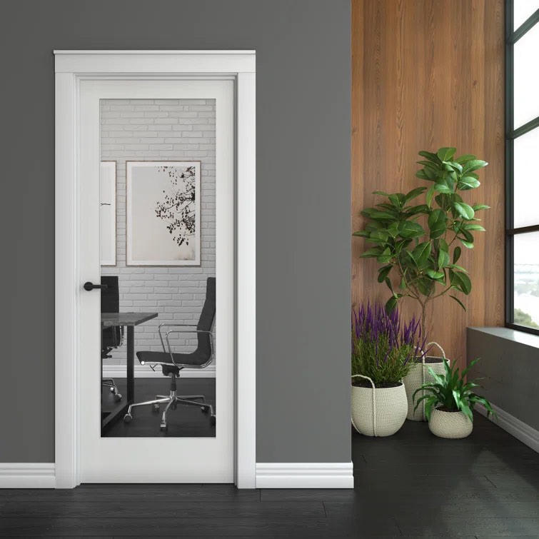 80” solid wood glass primed standa 
