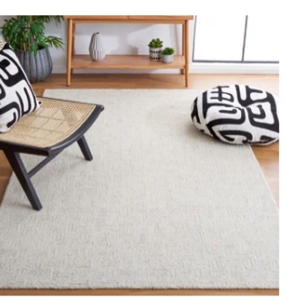 Maebel Handmade Tufted Wool Light Gray/Ivory Area Rug