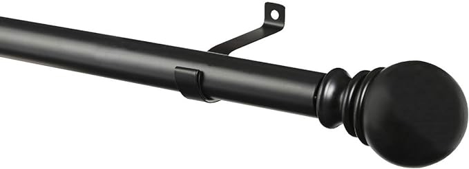 Kenney KN87002 Layla Curtain Rod, 30"-84", Black