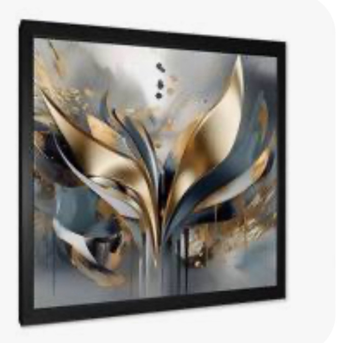 Vibrant Blue And Gold Flow I On Canvas Print