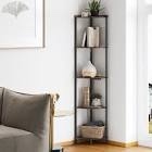 Tabithia 5 Tier Corner Shelf Stand Bookcase with 2 USB Ports & 2 Power Outlet