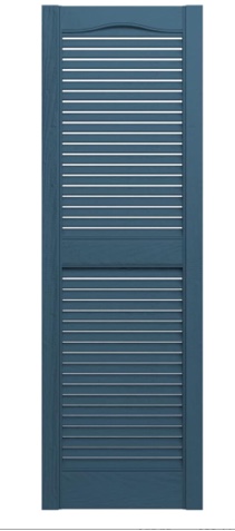 Ekena Millwork Lifetime Vinyl LL1S14X04800FG Standard Cathedral Top Center Mullion, Open Louver Vinyl Shutters, w/Installation Shutter-Lok's & Matching Screws (Per Pair), 14 1/2"W x 48"H, Forest Green