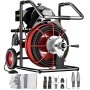 GDSTJ30M12HMCK001V1 VEVOR 100 Ft x 1/2Inch Drain Cleaner Machine fit 2 Inch (50mm) to 4 Inch(100mm) Pipes 550W Open Drain Cleaning Machine 1700 r/min Electric Drain Auger with Cutters Glove Drain Auger Sewer Snake