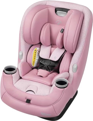Maxi-Cosi Pria 3 in 1 Convertible Forward and Rear Facing Child Car Seat with Adjustable Harness and Headrest for Kids 4 to 100 Pounds, Pink