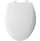 BEMIS 1500EC 390 Toilet Seat with Easy Clean & Change Hinges, ELONGATED, Durable Enameled Wood, Cotton White