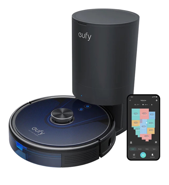 eufy RoboVac L35 Hybrid Robot Vacuum and Mop with 3,200Pa Ultra Strong Suction, iPath Laser Navigation, Multi Floor Mapping, Controllable Water Tank,Advanced App Control - Pick up item in cage