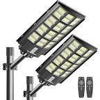 Lovus 2Pack 500W Solar Powered Street Lights, 6000K LED Solar
