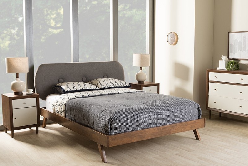 Baxton Studio Bed Parts ( BOX 2 OF 3 ONLY ) ( BBT6607-Grey-King-XD45 )