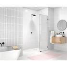 Glass Warehouse 17.5 in. W x 78 in. H Single Fixed Panel Frameless Shower Door in Matte Black