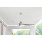 Home Decorators Collection Levanto 52 in. Integrated LED Indoor/Outdoor Brushed Nickel Ceiling Fan with Light Kit