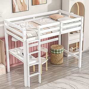 ***ONLY BOX 3 OF 3***Wooden Loft Bed Set White 