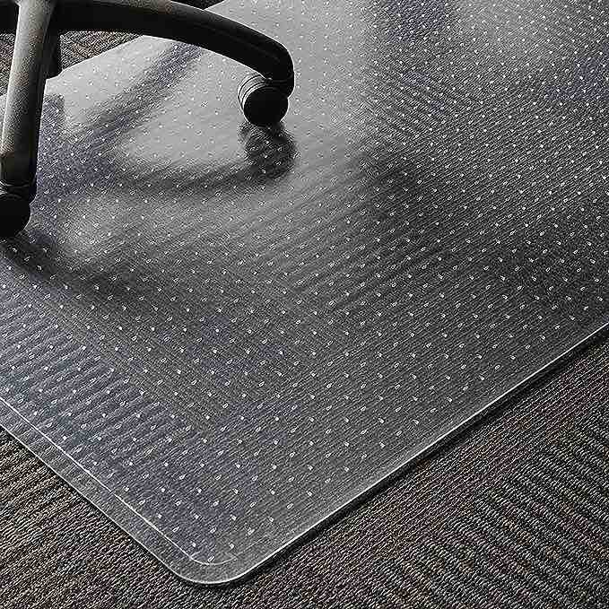 WASJOYE Carpet Chair Mat for Home Office, 36 x48 Inch Transparent Clear Carpet Floor Protector Cover Rug Mat with Non-Slip Studded Lip, Heavy Duty for Home Computer Desk Rolling Chair, Easy Expanded