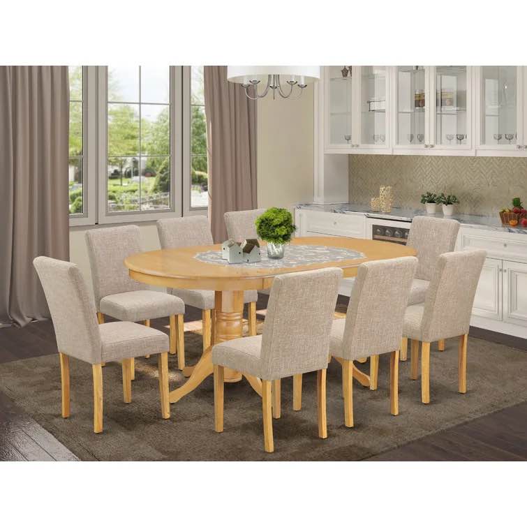 LaRena 9 - Piece Extendable Rubberwood Double Pedestal Dining Set ( Incomplete Only Table top ) 