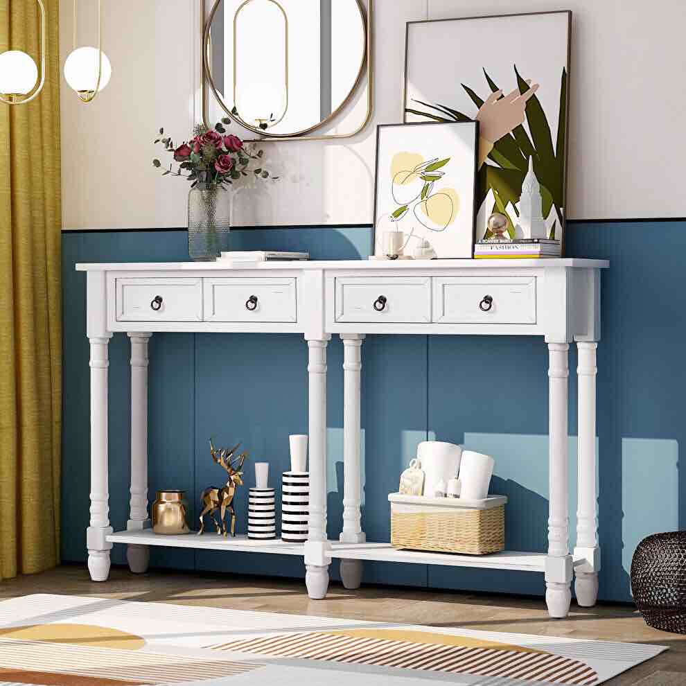 W957 White Sofa Table