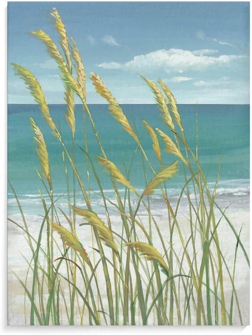 Posters Ocean Wall Art Summer Seaside Rice Cob Wall Art Coastal Landscape Wall Art Canvas Art Posters Painting Pictures Wall Art Prints Wall Decor for Bedroom Home Office Decor Party Gifts 12x16inch