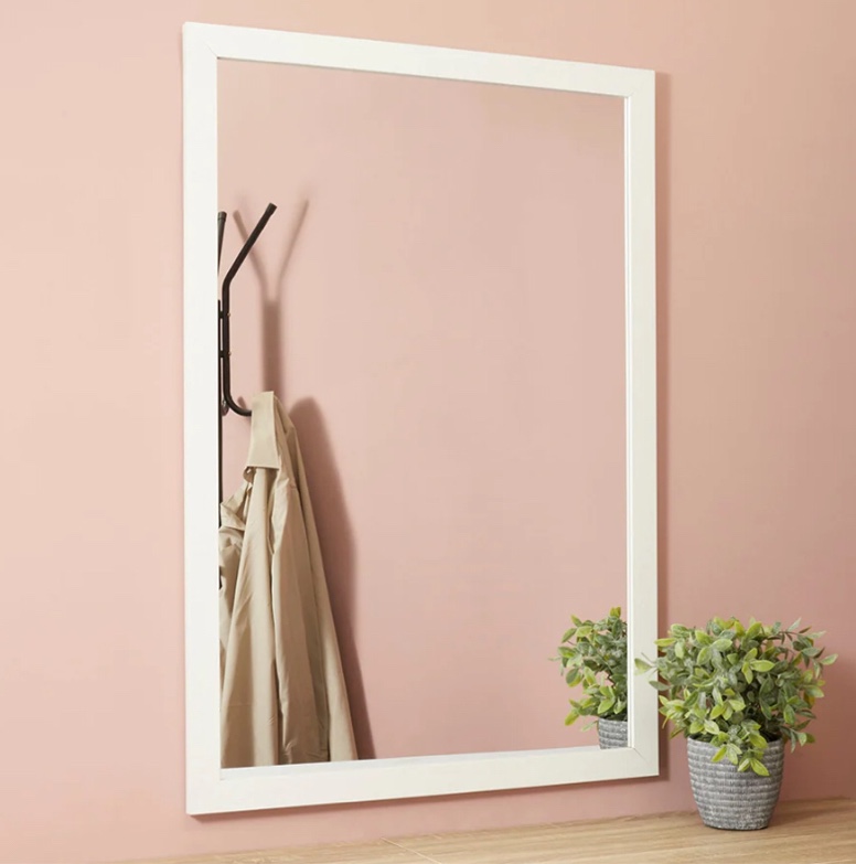 Home Basics 24" x 36" Wall Mirror, White 