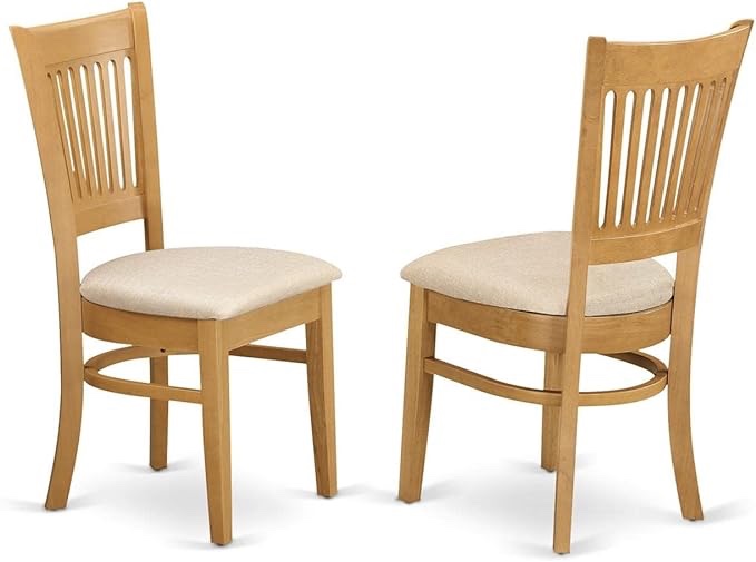 East West Furniture VAC-Oak-C Vancouver Dining Linen Fabric Upholstered Wood Chairs