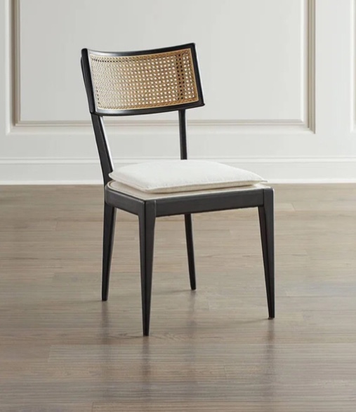 Velvet Solid Wood Side Chair in Black (Set of 4)