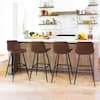 41 in. Dark Brown 30 in Low Back Metal Frame Cushioned Counter Height Bar Stool with Faux Leather seat (Set of 4)