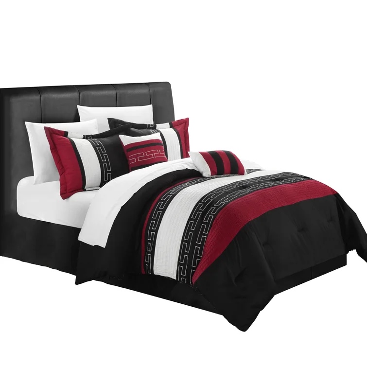 Ellesborough Microsuede Modern & Contemporary 10 Piece Comforter King Set 