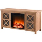 Quayson TV Stand for TVs up to 55" with Electric Fireplace Included