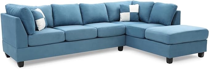 Glory Furniture G638-SC Sectional Sofa, Aqua, incomplete box 1 of 2 