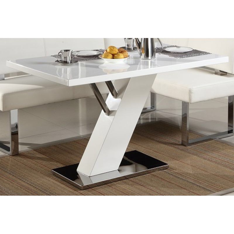 LINDEN MODERN DESIGN WHITE DINING TABLE base only 