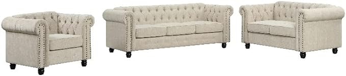 RN Furnishings Sofa loveseat Chair Linen Fabric Living Room Furniture arms only ,INCOMPLETE