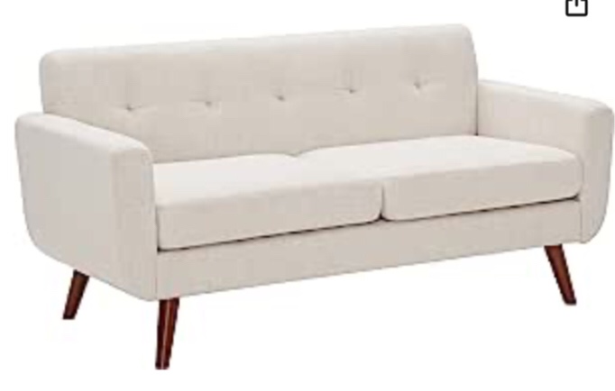 AH-F20230710. 65” TS SOFA-BG-B. UPHOLSTERED FABRIC BEIGE similar to stock photo.