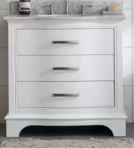 MONROE. 36W. VIRDI. 35.984” FREE STAND   cracked top